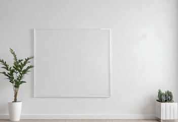 modern wall decoration with copy space, clear blank white wall copy space