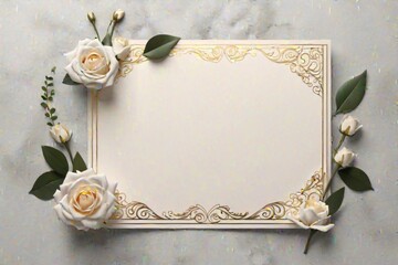 Vintage background with frames and floral decorations including roses for greeting cards, invitations, or scrapbook pages