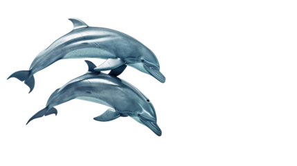 dolphins isolated on white background