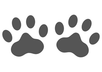 Pets paws shape isolated on white background.