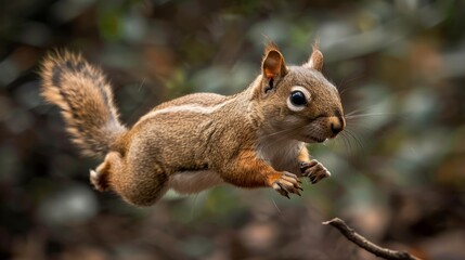 Obraz premium Squirrel Jumping from Branch to Branch