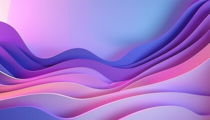 3d render, abstract paper shapes background, bright colorful sliced layers, purple waves, hills, equalizer