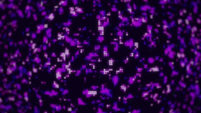 Animated technological background with randomly glowing dots and fading out.