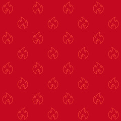 Flames Outline Vector Seamless Pattern