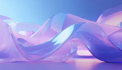 3d render Transparent glossy glass abstract background wallpaper