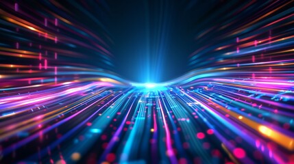Obraz premium abstract tech background with colorful lines