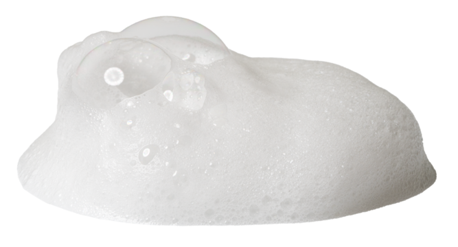 white liquid foam from soap or shampoo isolated with clipping path on background. set of detergent  shower gel bubble, white foam bubbles.