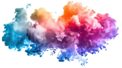 Obraz premium Explosion of colorful smoke isolated on white background.