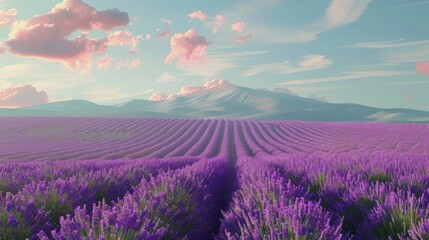 Fototapeta premium fields lavender provence cloudless