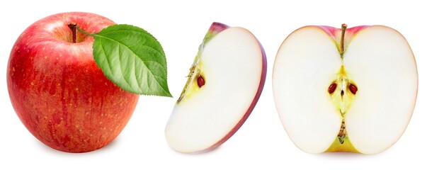 Red apple  on white background,  apple isolate on white with clipping path.