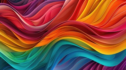 Naklejka premium Vibrant abstract waves of colorful flowing patterns creating an energetic visual experience. Perfect for backgrounds, design, and creativity.