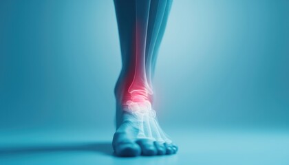 Ankle pain concept illustration.