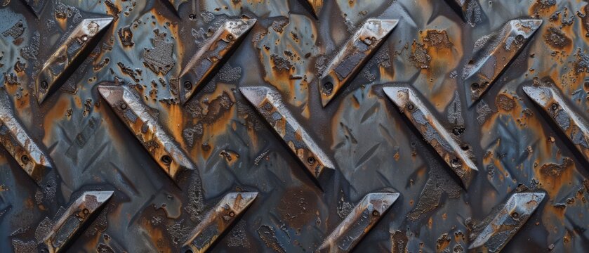 Panoramic close-up, high detail scan of industrial beveled surface texture, Generative AI