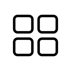 Apps icon in black, outline style and transparent background