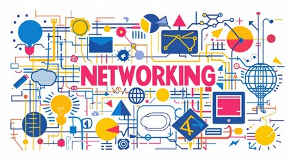Obraz premium Colorful Networking Concept with Graphical Elements