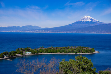 A high angle view at Osezaki port in Shizuoka telephoto shot