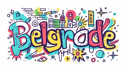 Colorful Illustration of Belgrade Cityscape