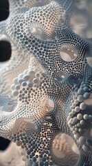 Alveoli-like advanced and futuristic textiles with surface elaboration, plasticky, synthetic, photorealistic, photographic extra detailed