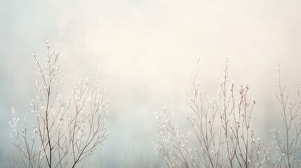 A field of trees with a cloudy sky in the background