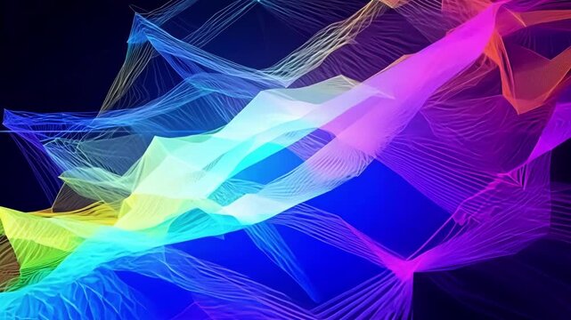 A rainbow of vibrant hues and patterns visualizing the complex and nuanced understanding of language achieved by large language models.