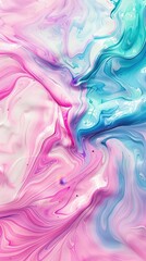 Fototapeta premium A colorful abstract painting with pink, blue, and green swirls