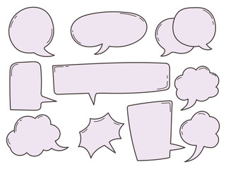 Blank doodle speech bubble. hand drawn chat design element
