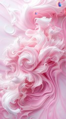 A pink swirl of paint with a white background