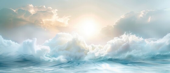 Obraz premium The sky is filled with clouds and the sun is shining through them