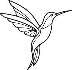 Fototapeta premium Elegant minimalist hummingbird logo captures essence of swift grace. 