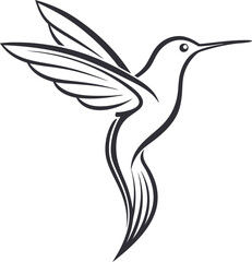 Obraz premium Elegant minimalist hummingbird logo captures essence of swift grace. 
