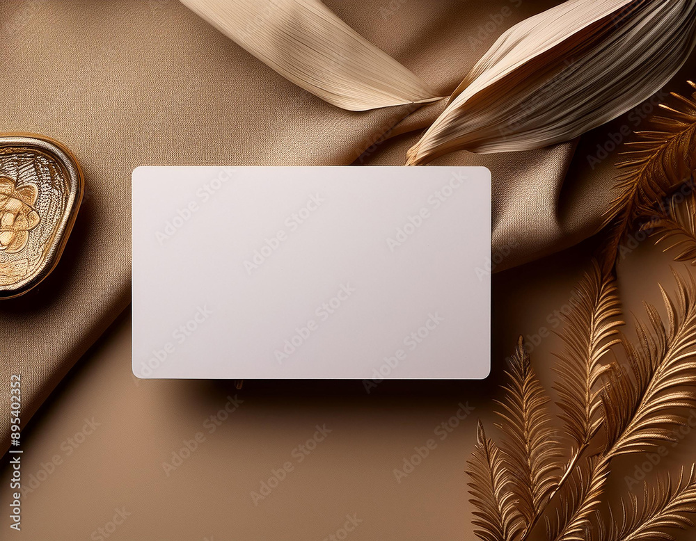 Fototapete plain business card mockup on a neutral color background