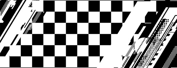 abstract racing background with checkboard and lines