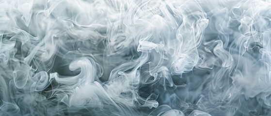 Obraz premium Panoramic close-up, high detail scan of light smoke texture, Generative AI