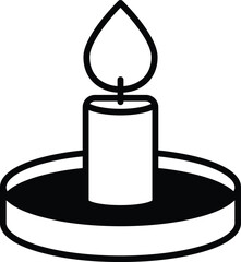 Halloween candle holder icon in line style.