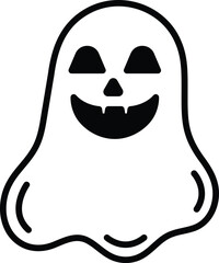 Cute ghost icon in line style