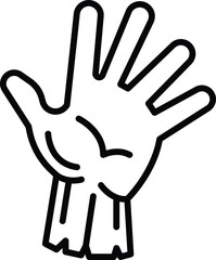 Zombie hand icon in line style.