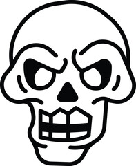 Skull icon in line style.