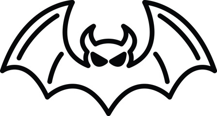 Bat icon in line style.