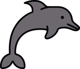 Dolphin icon in line style.