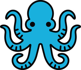Octopus icon in line style.