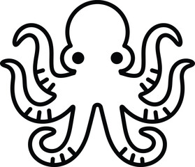 Fototapeta premium Octopus icon in line style.