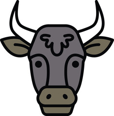 cow in line icon style