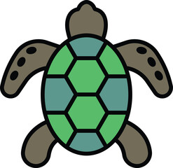 Obraz premium turtle in line icon style