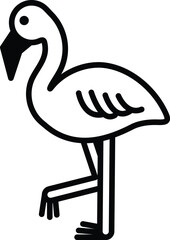 flamingo in line icon style