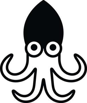 recommend clip art: squid in line icon style
