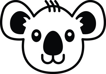 koala bear in line icon style