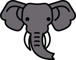 elephant in line icon style