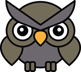 owl in line icon style