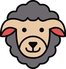 sheep in line icon style