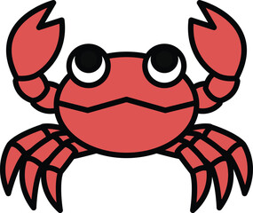 crab in line icon style